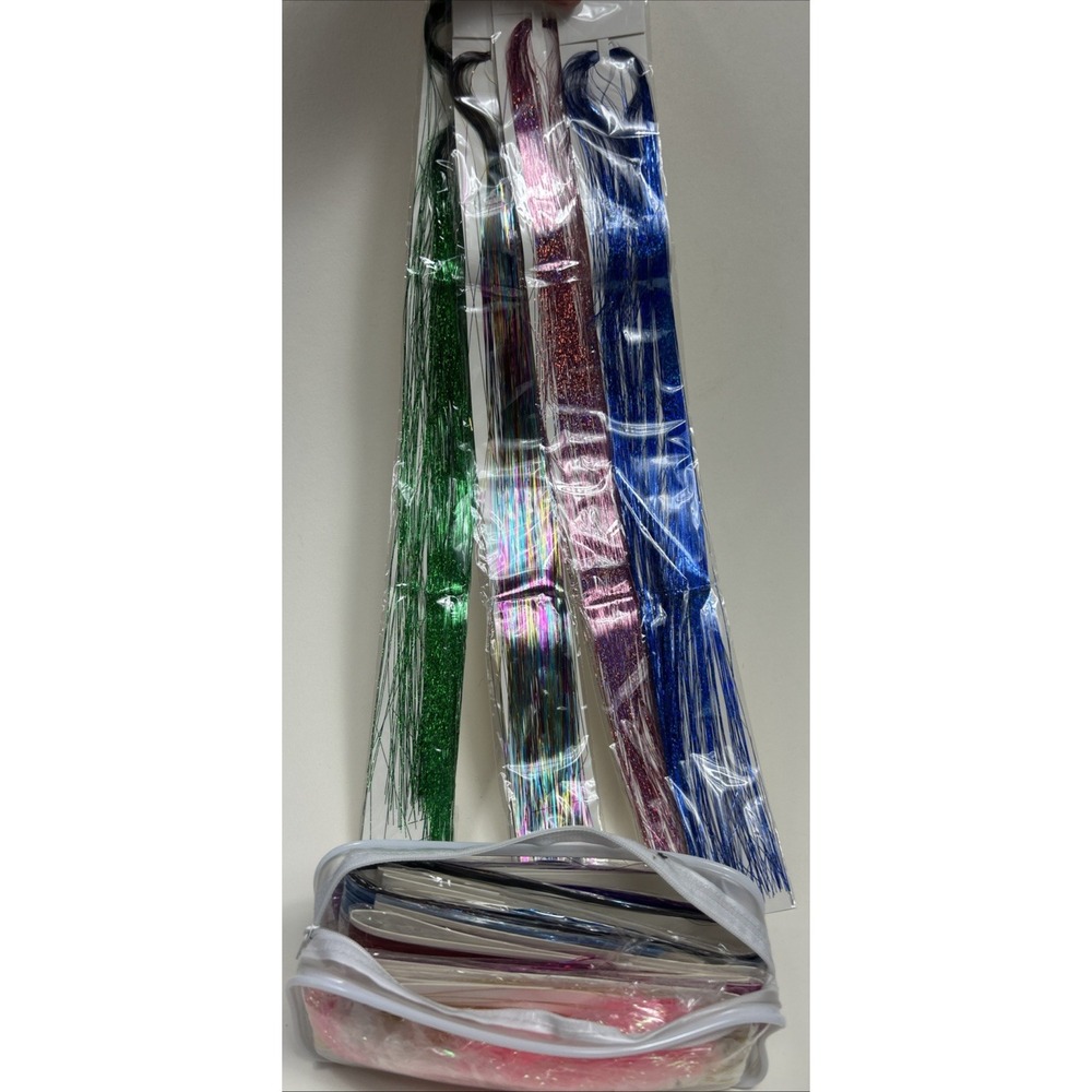 Hair Tinsel Extension Color variety set Fairy Holographic Sparkle Shiny Rainbow